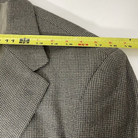 Geoffrey Beene Size 39L Men's 100% Lambs Wool Sports Coat Tweed Blazer Brown - Picture 3 of 10